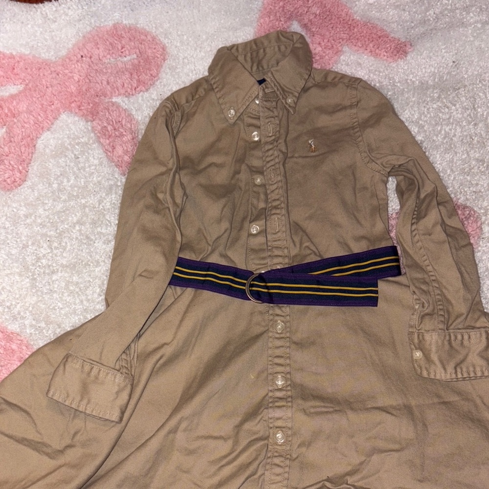 Polo by Ralph Lauren Tan Kids Dress with Belt